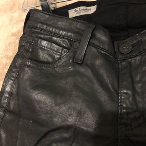 AG Adriano Goldschmied skinny shiny black jeans